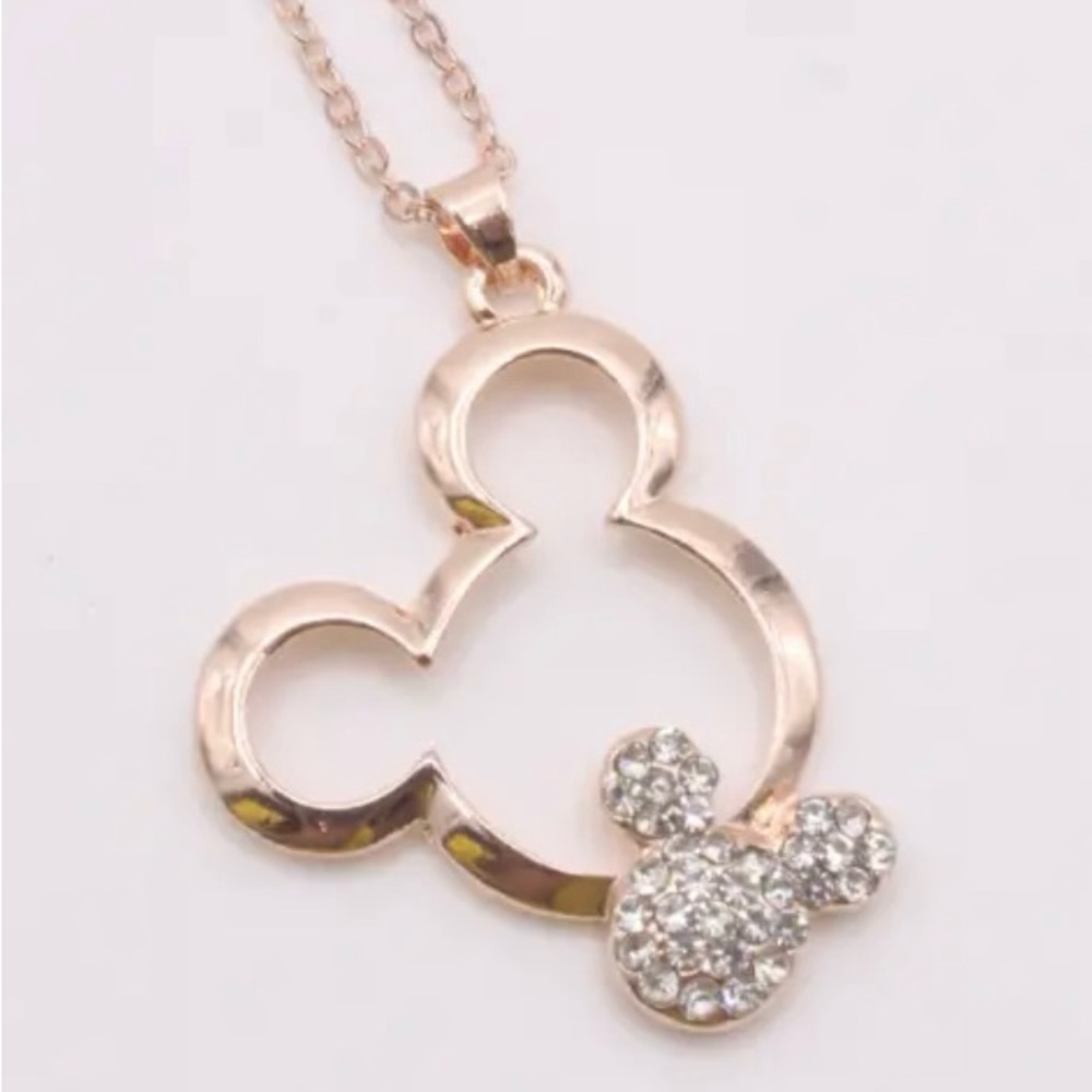 Mickey Mouse Gold with crystals Necklace NWOT